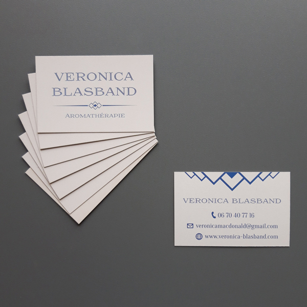 Cartes de visite pour Veronica Blasband Aromathérapie