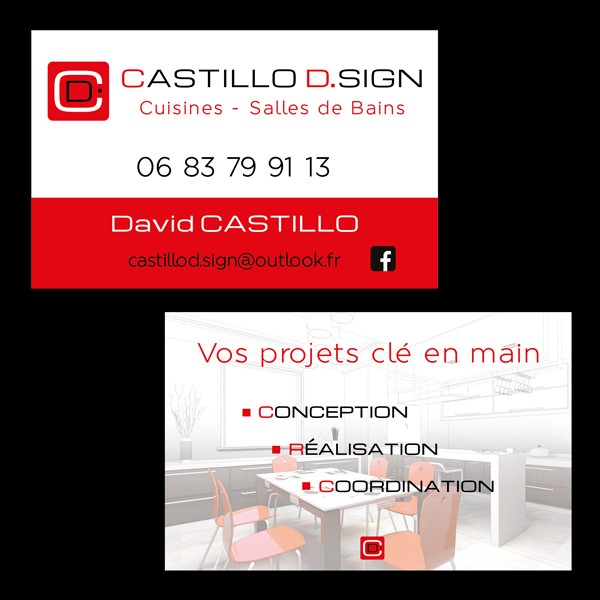 Cartes de visite pour Castillo D.Sign