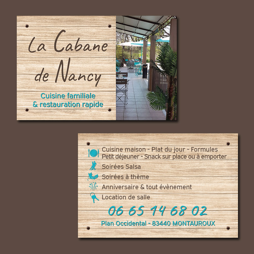 Cartes de visite personnalisées pour La Cabande de Nancy