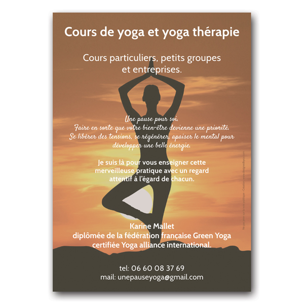Flyer pour Yoga Thérapie avec Karine Mallet