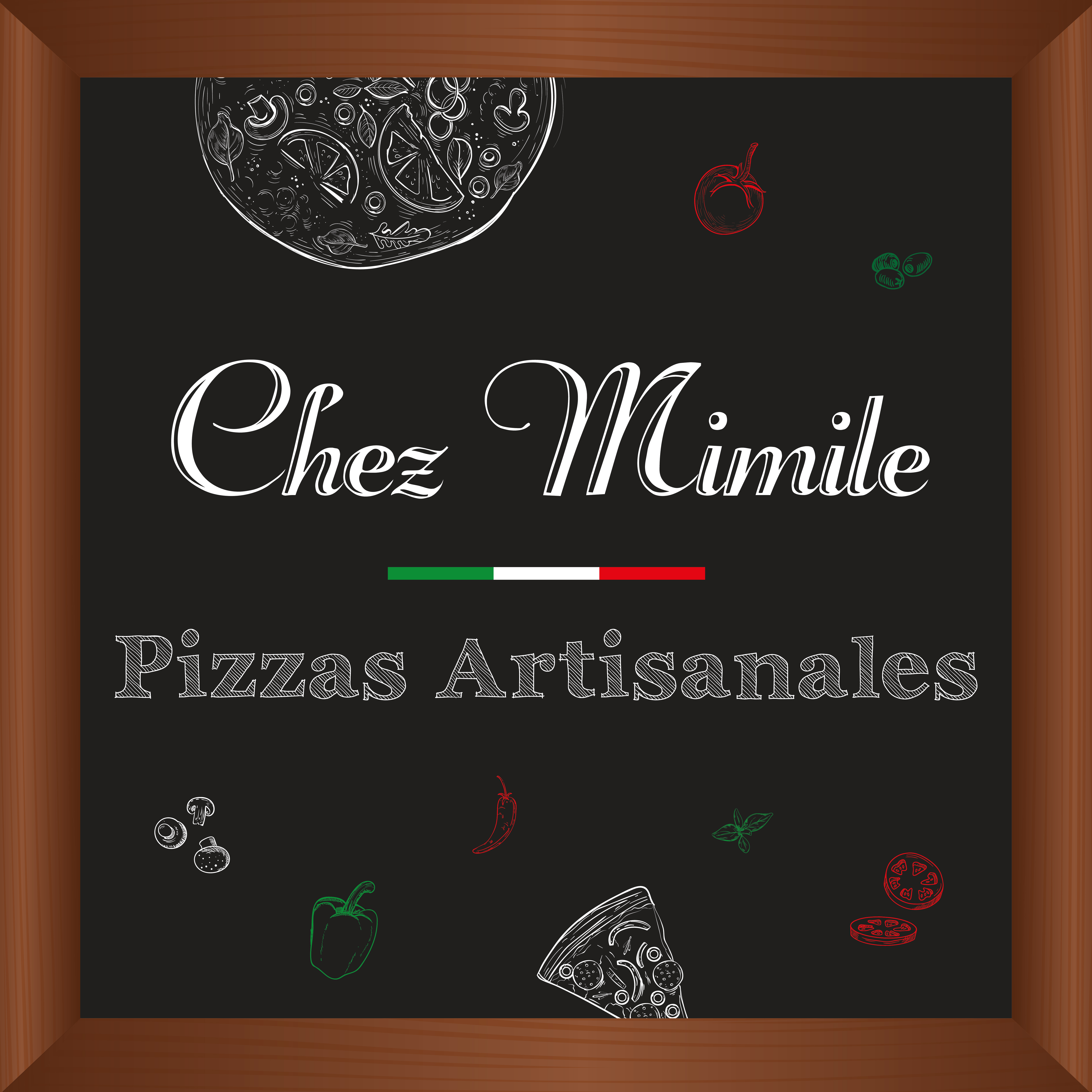 Identité visuelle pour Chez Mimile Pizzas artisanales