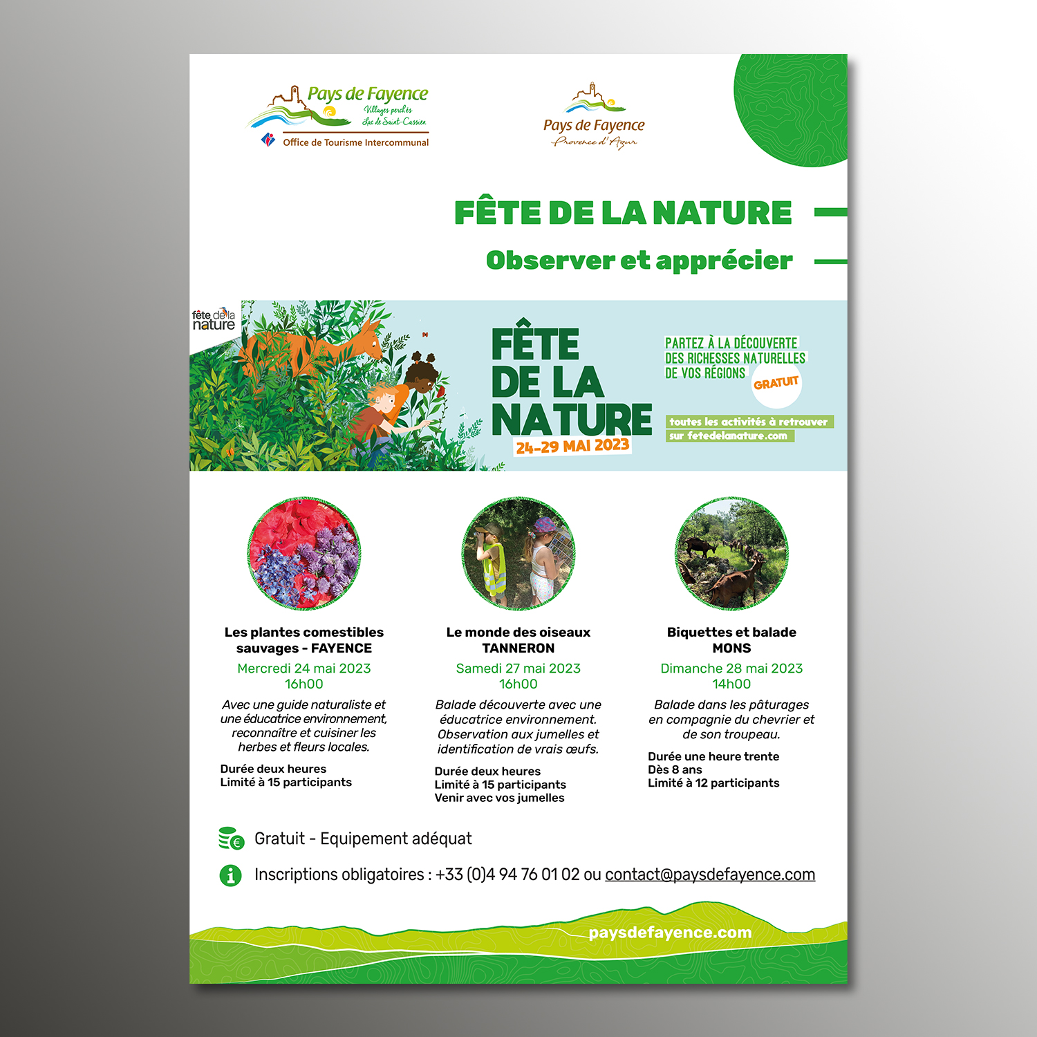 Affiche pour la Fête de la Nature pour l'Office de Tourisme Intercommunal du Pays de Fayence