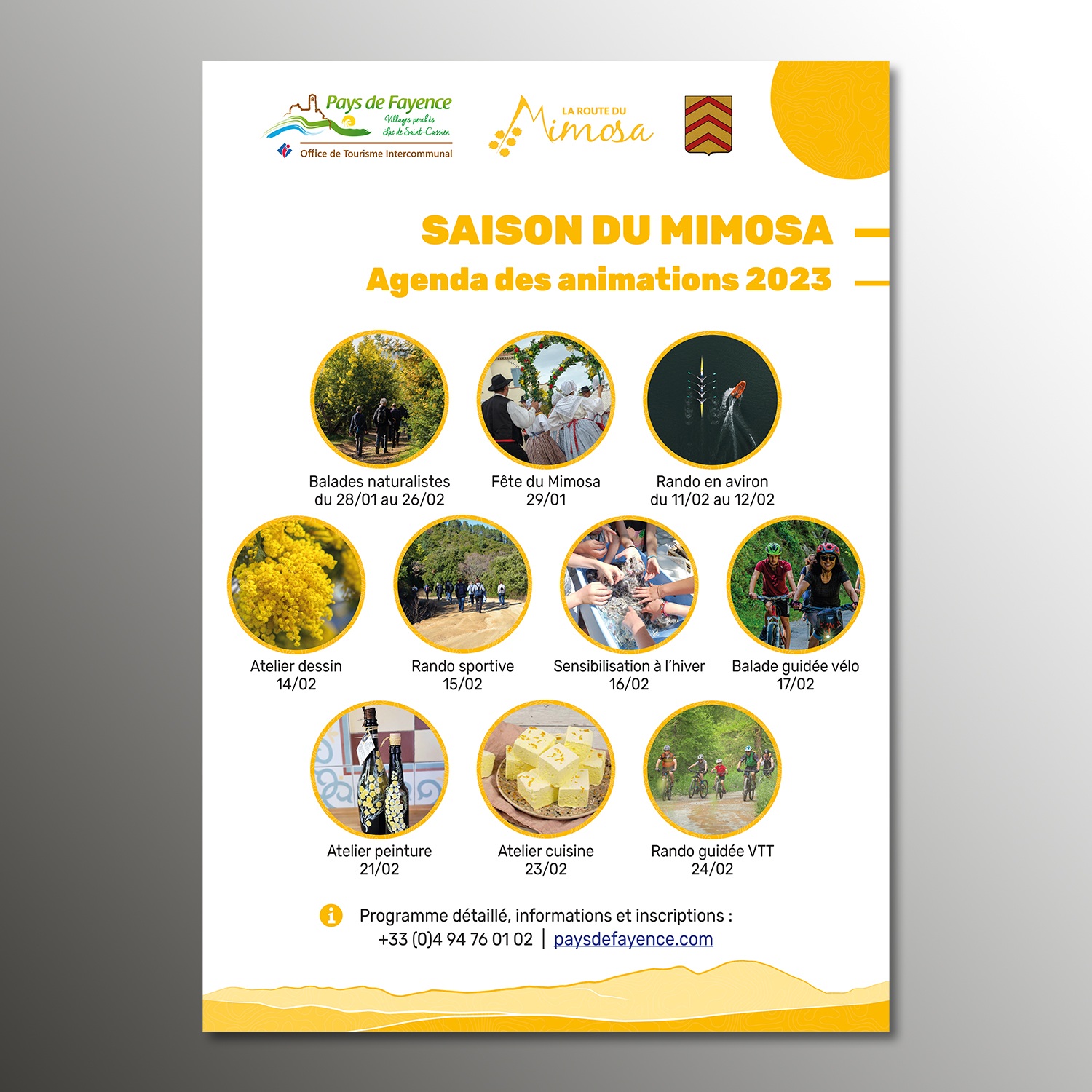 Affiche pour la saison du mimosa pour l'Office de Tourisme Intercommunal du Pays de Fayence