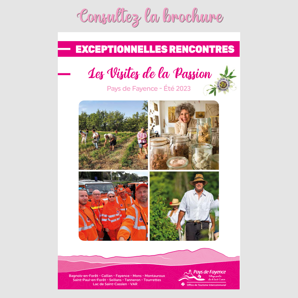 Brochure Les Visites de la Passion pour l'Office de Tourisme Intercommunal du Pays de Fayence