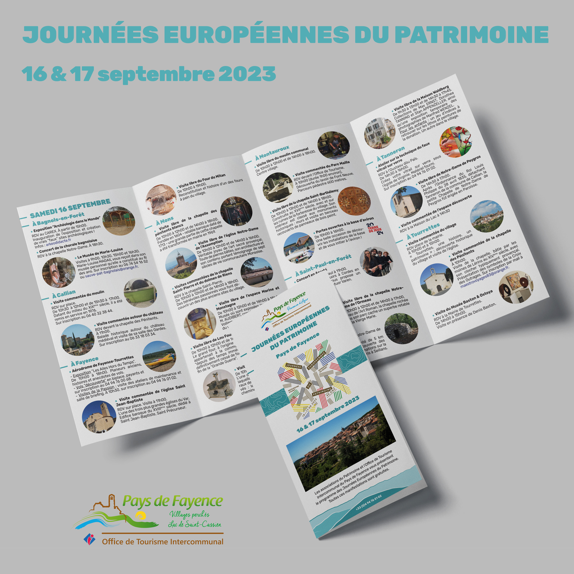 Dépliant pour les Journées Européennes du Patrimoine pour l'Office de Tourisme Intercommunal du Pays de Fayence