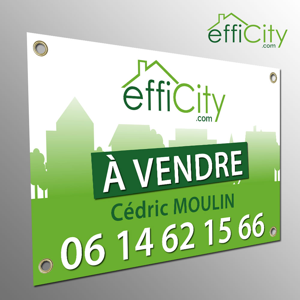 Panneau à vendre pour Cédric Moulin consultant immobilier chez Efficity